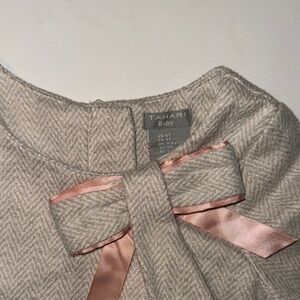 Tahari Baby Herringbone Dress with Pink Bow